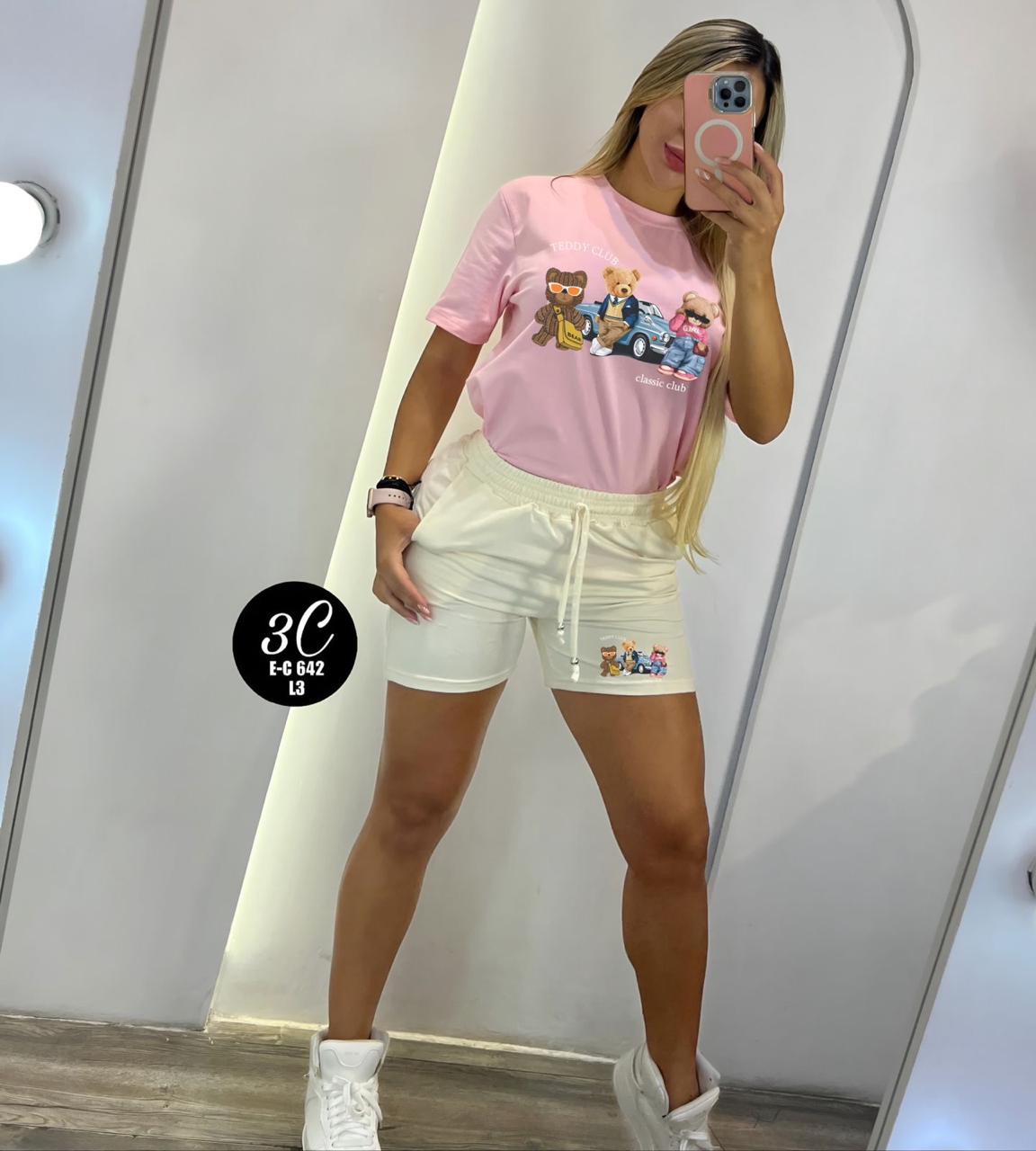 Conjunto Ositos Rosa Pastel