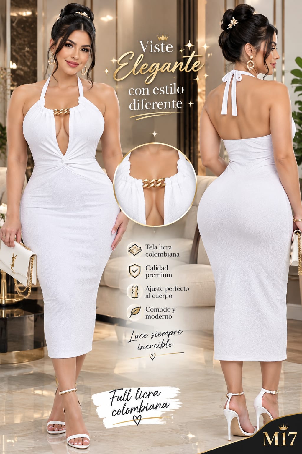 Vestido Midi Blanco Anillo